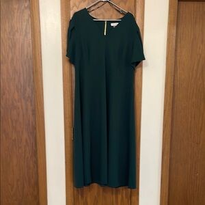 Green Sheath Midi Dress with Crew Neck for Work